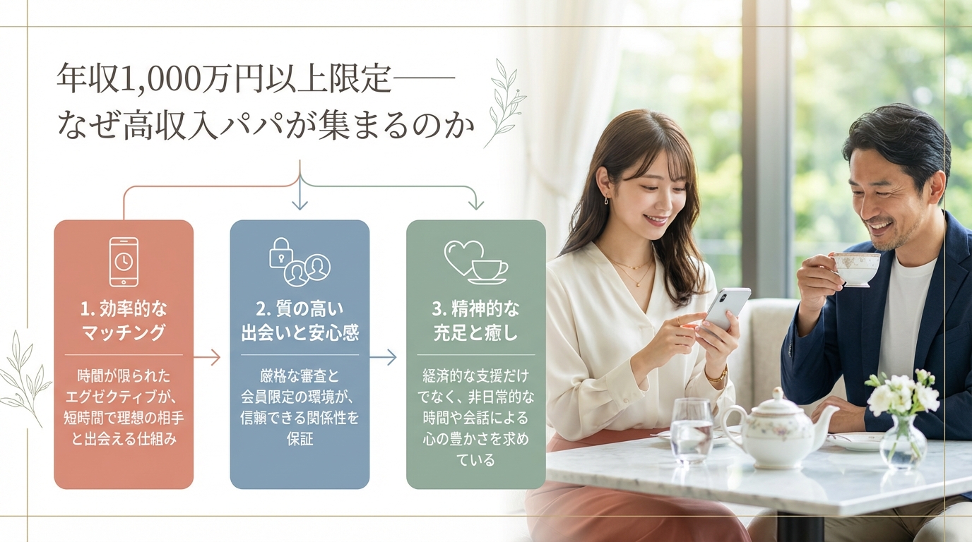 年収1,000万円以上限定——なぜ高収入パパが集まるのか