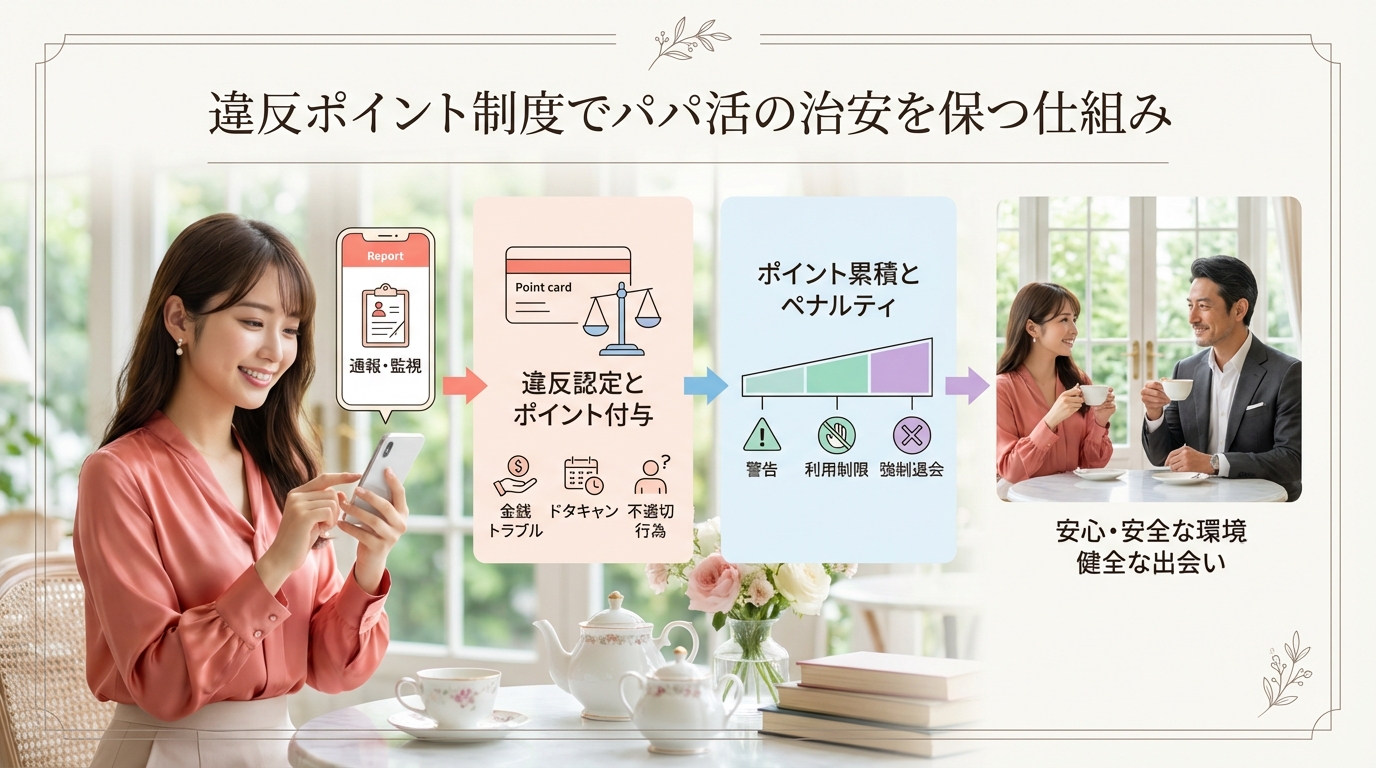 違反ポイント制度でパパ活の治安を保つ仕組み