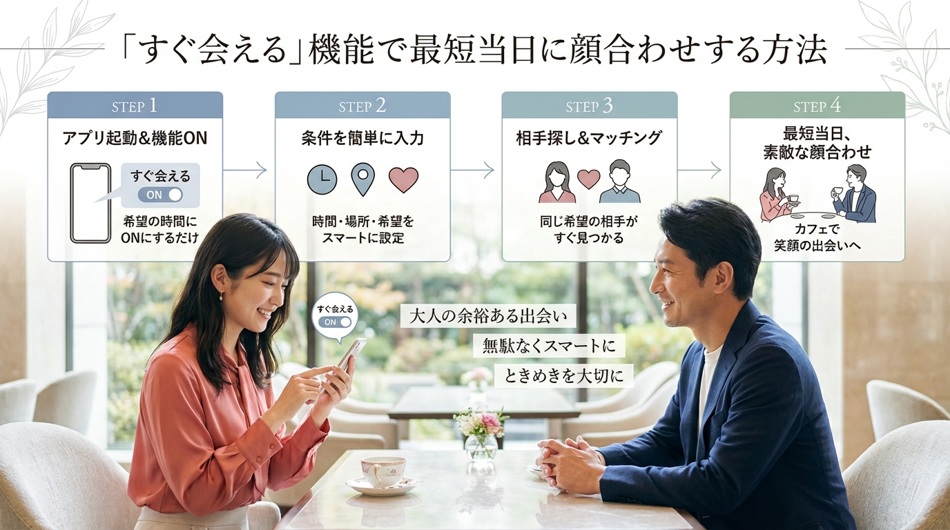 「すぐ会える」機能で最短当日に顔合わせする方法