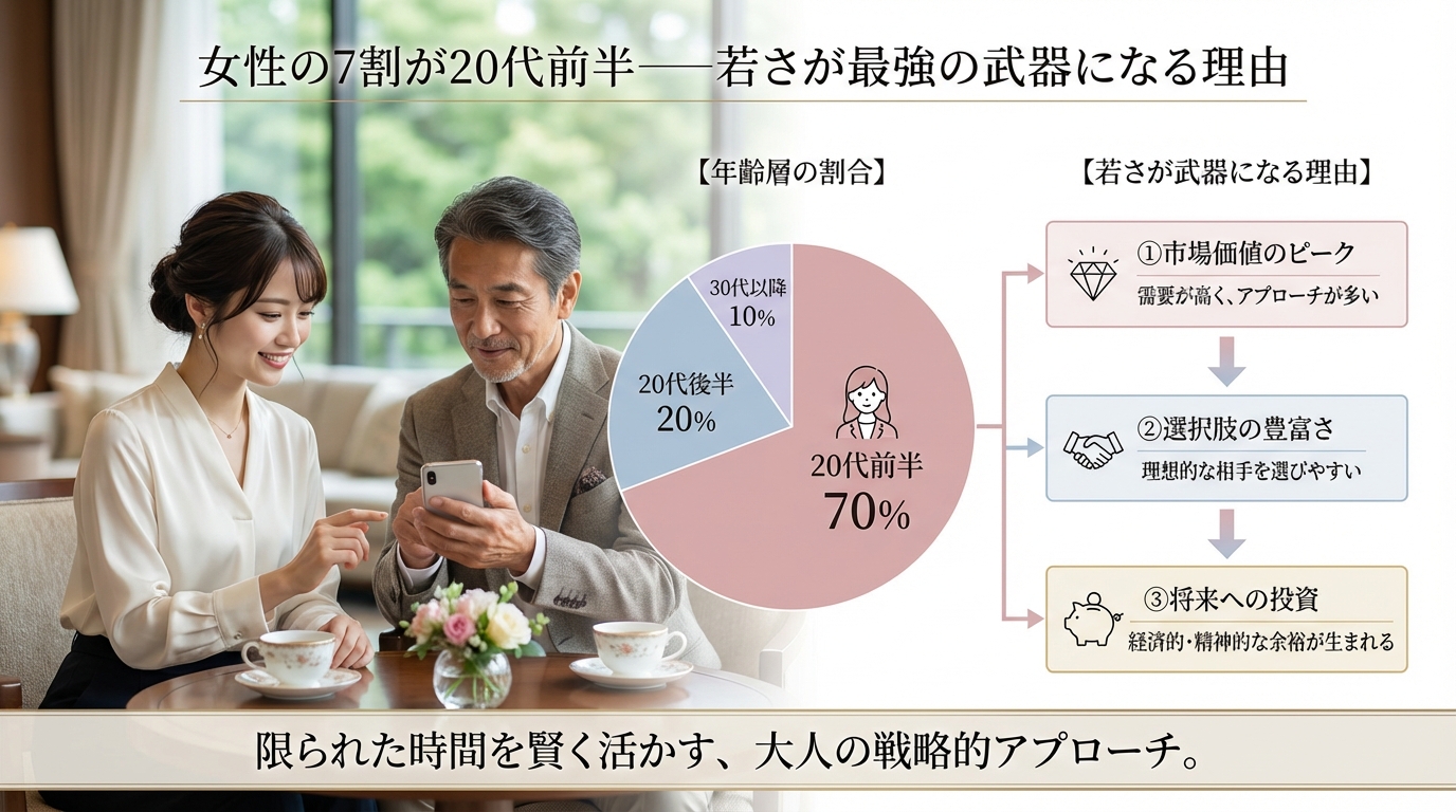女性の7割が20代前半——若さが最強の武器になる理由